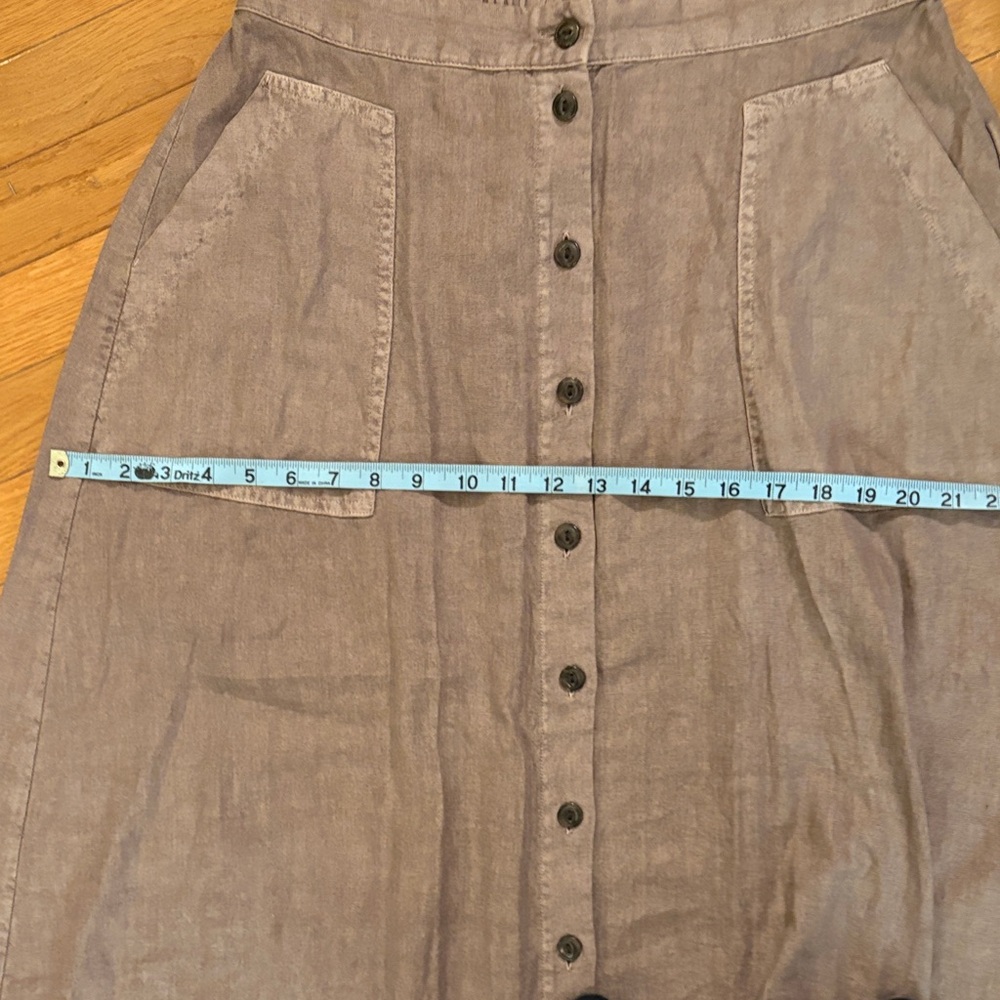 Universal Thread Button-Front A-Line Midi Skirt i… - image 7